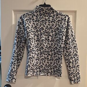 Cynthia Rowley Leopard Print Turtleneck Sweater